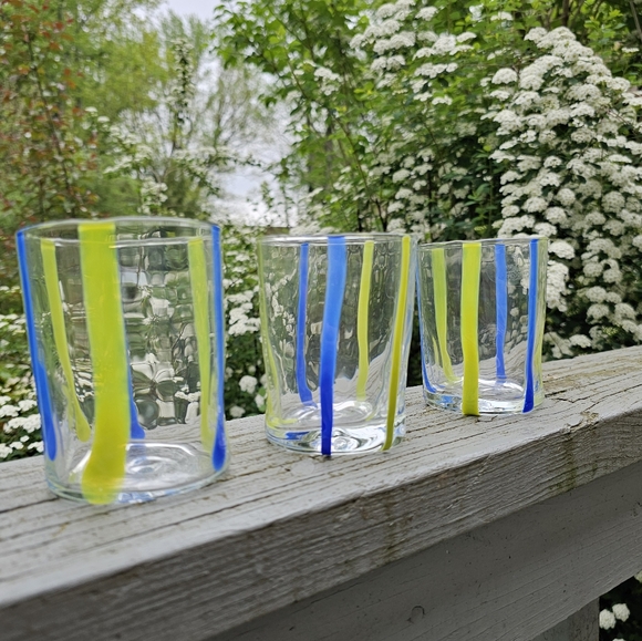 **Alessandro Coppola Blue Goto Glasses Set of 3 - Picture 8 of 14